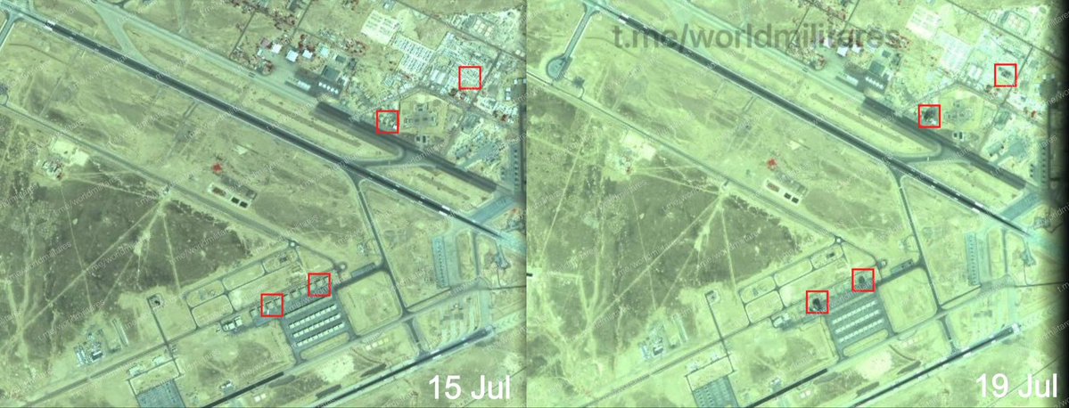JV13tt's tweet photo. Chinese satellite imagery preview of Muwaffaq Al Salti Air Base in Jordan after the Iranian attacks on the base. https://t.co/CizWNbwnNX