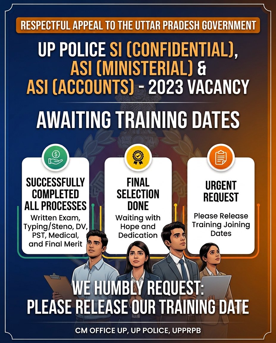 Mohit_bhaskar21's tweet photo. माननीय सर, उत्तर प्रदेश पुलिस में सेवा करने का हमारा सपना अब सिर्फ एक कदम दूर है। कृपया जल्द से जल्द जॉइनिंग लेटर जारी करने की कृपा करें।#JoiningForUPPoliceSIASI2023

#UPASI2023_JoiningAwaited

@myogiadityanath
 
@CMOfficeUP
@up https://t.co/g4PwLX98Du