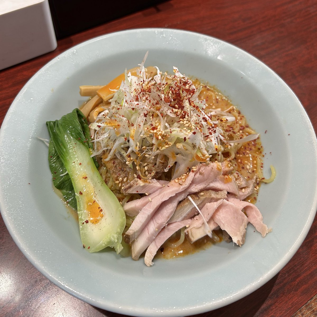 morioeveryday's tweet photo. 麺処　本日晴天
冷し担々麺
キンキンに冷えた器で食べるピリッと辛い冷し担々麺美味しいです♪
ますます暑くなるこれからの時期にもピッタリ👍
美味しく完食ご馳走様でした🙏 https://t.co/HSCXs68fru