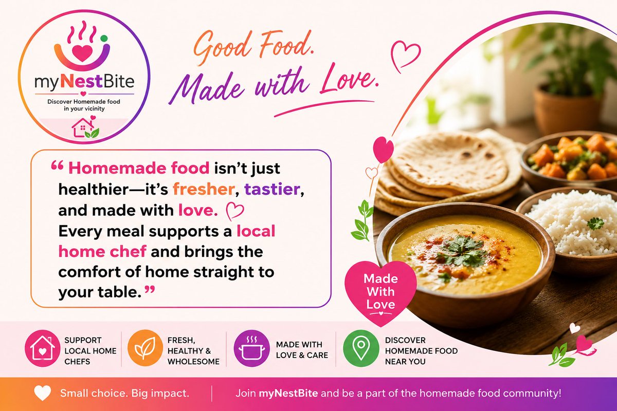mynestbite's tweet photo. You made food with love and people appreciate and love the taste. So it’s a write time to register on https://t.co/I06c2uF25n and get your taste be known in your vicinity.
#homemadefood #homechef #mynestbite https://t.co/cNs3A0LCmI
