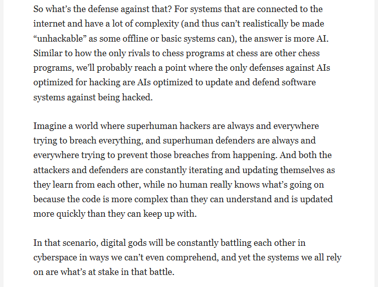 LynAldenContact's tweet photo. A few years ago in my August 2023 newsletter, I wrote about this. AIs being the only defense against AI cyber attackers.

Seems we're entering that era.
https://t.co/UjgvJYxnQv https://t.co/Hm4KWdZVi6