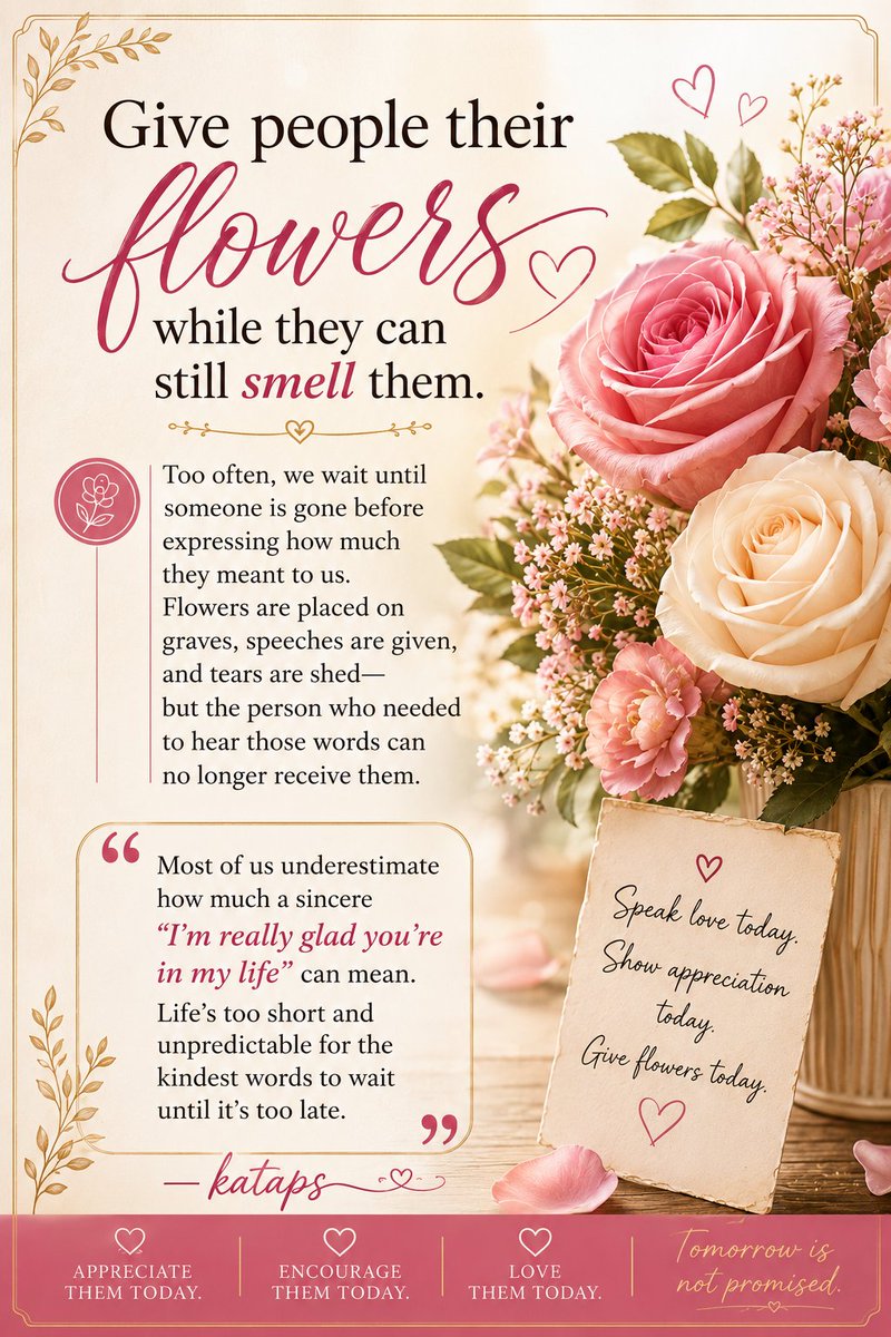 kataps_29's tweet photo. *It's heartbreaking that many of the kindest words ever spoken about a person are reserved for their funeral. -kataps* 

Don't wait for a funeral to celebrate someone's life. Speak your gratitude, express your love, and honor people while they are still alive. https://t.co/TJhJpHT5j2