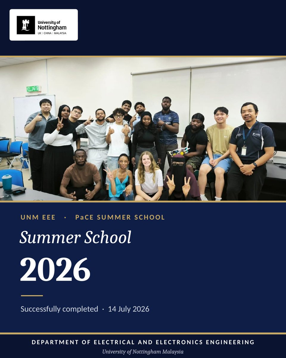 UNM_EE_Eng's tweet photo. Summer School 2026 — done! Four teams raced their cars through a maze; one finished in time. The winning four spanned Pharmacy, Information Systems, IT and Business — from around the world. Well done, all! https://t.co/hKBRM1asAb