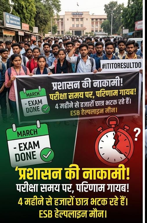 brawat811's tweet photo. @DrMohanYadav51 @nstomar @JagdishDevdaBJP @KailashOnline @UmangSinghar @MPVidhanSabha प्रशासन की नाकामी:
1. समय पर एग्जाम कराया
2. समय पर रिजल्ट नहीं दे पा रहे
4 महीने से हजारों छात्र भटक रहे हैं।
ESB की हेल्पलाइन भी जवाब देने में फेल।
क्या यही सुशासन है?
#ITITORESULTDO #ITITO #MPGOVT https://t.co/Pn7S7sizyY