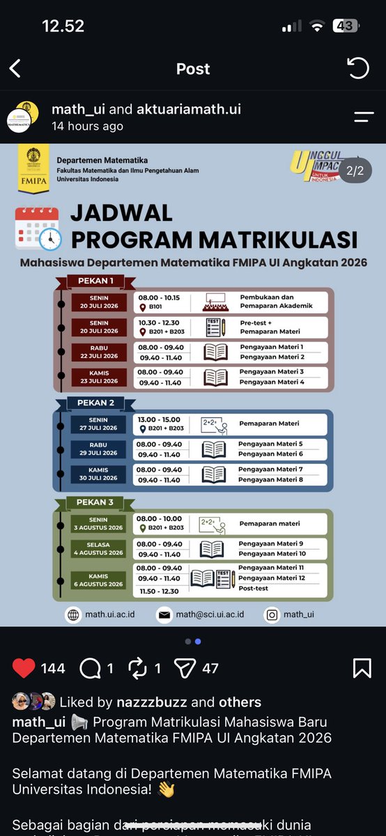 pemrizz's tweet photo. kata gue maba Aktuaria, Matematika, dan Statistika UI 2026 les sm gue deh selama program matrikulasi 😋😋 #tutor #mathtutor #zonauang #tutorkalkulus https://t.co/hpJ7jqSKw5