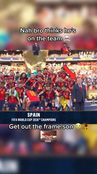 Neonit84's tweet photo. @TrumpTruthOnX Perfect that he had to give the world cup to the european country he hates the most. And then he cant find the exit. The little facist moron https://t.co/qbcSokmenq