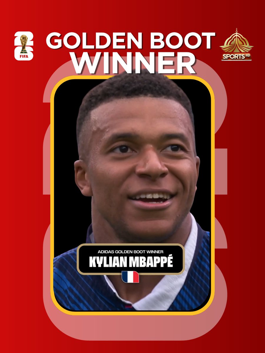 PTVSp0rts's tweet photo. The Unstoppable ⚽
 🇫🇷 Kylian Mbappé of France claims the Golden Boot as the tournament's top scorer with 10 GOALS.🌍🏆⚽

Did anyone do it better this World Cup? 👇

#FIFAWorldCup2026 #PTVSports #KickOffPTV #FIFAFinal https://t.co/br1apjCWa7