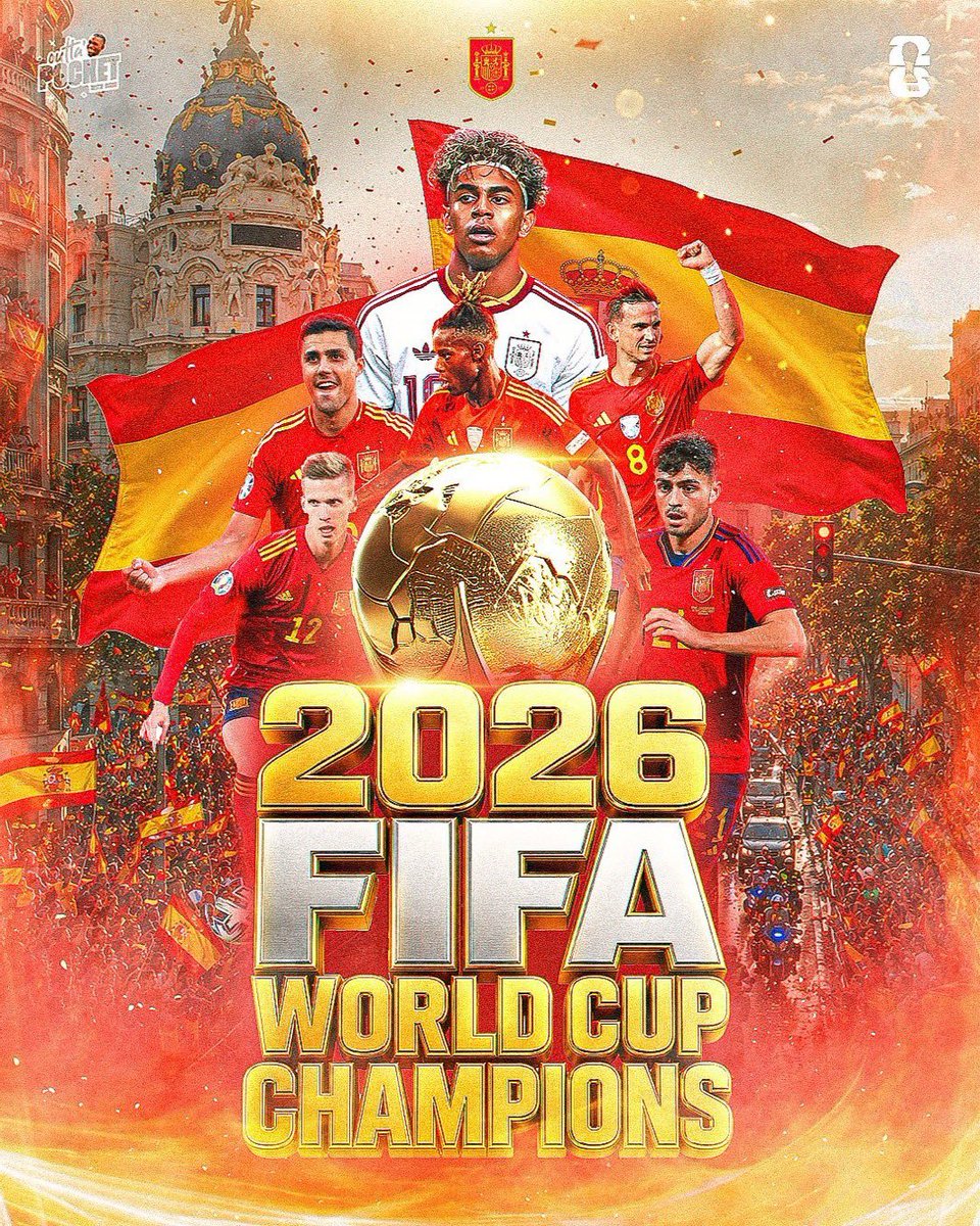 NaiduPalash's tweet photo. Hala Madrid���✨❤
Champions 2026 WC Champions! 🇪🇸⚽🏆
#Fıfaworldcup #spain https://t.co/PH8t1F5bvq