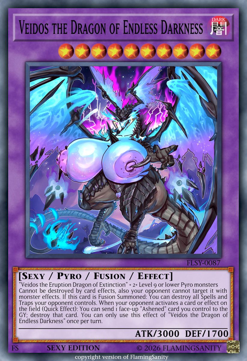 FlamingSanity's tweet photo. Artwork for @Cinis_Ohen of Veidos the dragon of endless darkness, Definitely easy to see how she destroys her enemies backrow https://t.co/IYyqWFzywn