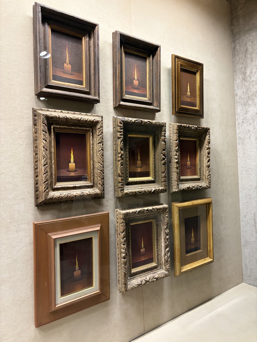 An_TokyoD's tweet photo. 🖼髙島野十郎展
蝋燭に、月や太陽、開きかけの睡蓮、黒ずんださくらんぼ…。風景画でさえ抜け感がないのに気圧され、緻密な静物画は見入ってしまい、時間を忘れる展示でした。絵を見た後に、遺稿の「あいつ死んぢゃったよ」のくだりを読んだら涙出そうになりました…。 https://t.co/VrEb8Si3ke
