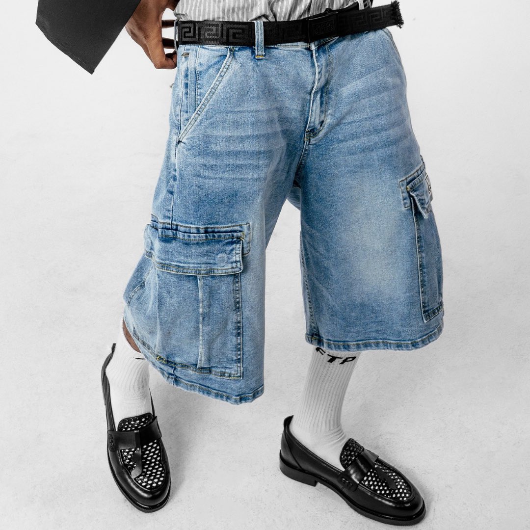 デニムバギーショートパンツ グラフペーパー DENIM BAGGY SHORTS