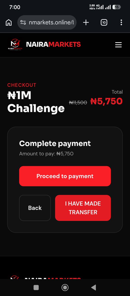 dobe_TM's tweet photo. I really don't know but am quite sure this isn't how a website for a propfirm should work.

@naira_markets said SUNDAY50 is for 10M account only but you can apply it too on all the other accounts, very bad UI. If you buy now, it will later be a problem.

Another thing very awkward, you're the one to fill what you're paying for; the amount etc. Shouldn't those details be redirected from naira market shopping cart which the user is coming from, what if one makes mistake of filling in wrong order details?

These are red flags, the website mechanics is very insufficient. 

Buying an account here is taking a huge leap of faith in them.

Yes they public payout page for you to monitor and they're paying out currently, but how long will this system last?

Want to buy an account and hope they'll improve? 👇🏾👇🏾

https://t.co/IdN5Ax2kTW

#nairapropfirm #forextrading #propfirms