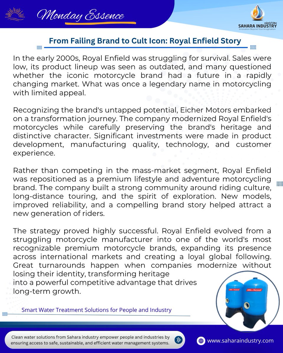 SaharaIndustry's tweet photo. #mondayessence #mondaymotivation #mondayinspiration #positivevibes #positive #positivemindset #positivethinking #motivationalthoughts #lifelessons @SaharaIndustry
#RoyalEnfield #EicherMotors #BrandTransformation #BusinessTransformation #MotorcycleIndustry #BrandBuilding https://t.co/b9n9xcHtkZ