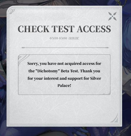 ArGo65565's tweet photo. @SilverPalace_EN NOOOOOOO! AGAIN!? WHY??? I haven't been able to attend any beta tests. Not Arknight: Endfield, NTE, or even now. Why am I so unlucky?! https://t.co/L0q9nuWejj