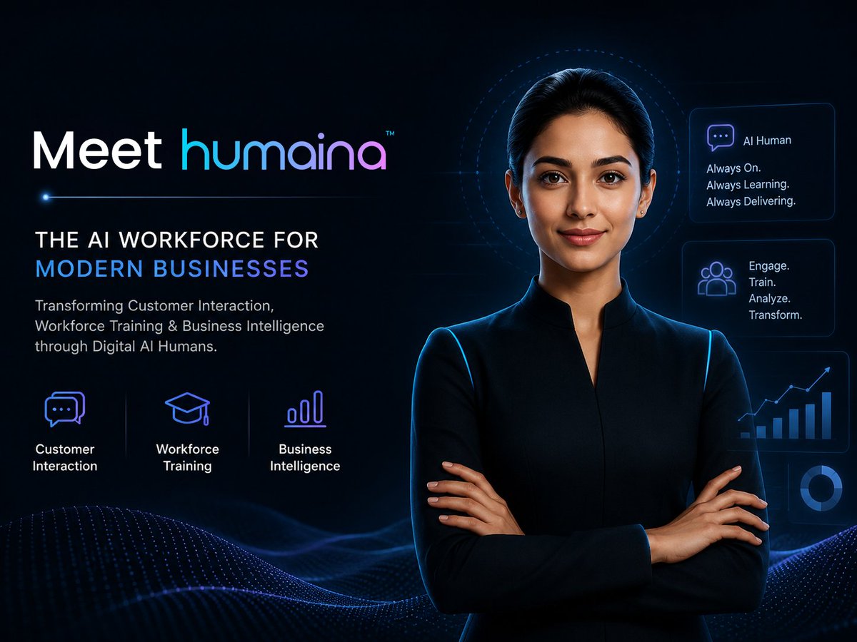 ipangram's tweet photo. Every interaction matters. Every missed conversation is a missed opportunity.
Meet Humaina™—AI Digital Humans that help businesses engage customers, train teams, and drive smarter decisions.
🚀 Engage Better. Train Smarter. Grow Faster.

#Humaina #AI #DigitalHumans #FutureOfWork https://t.co/vDwkbv1Fqx
