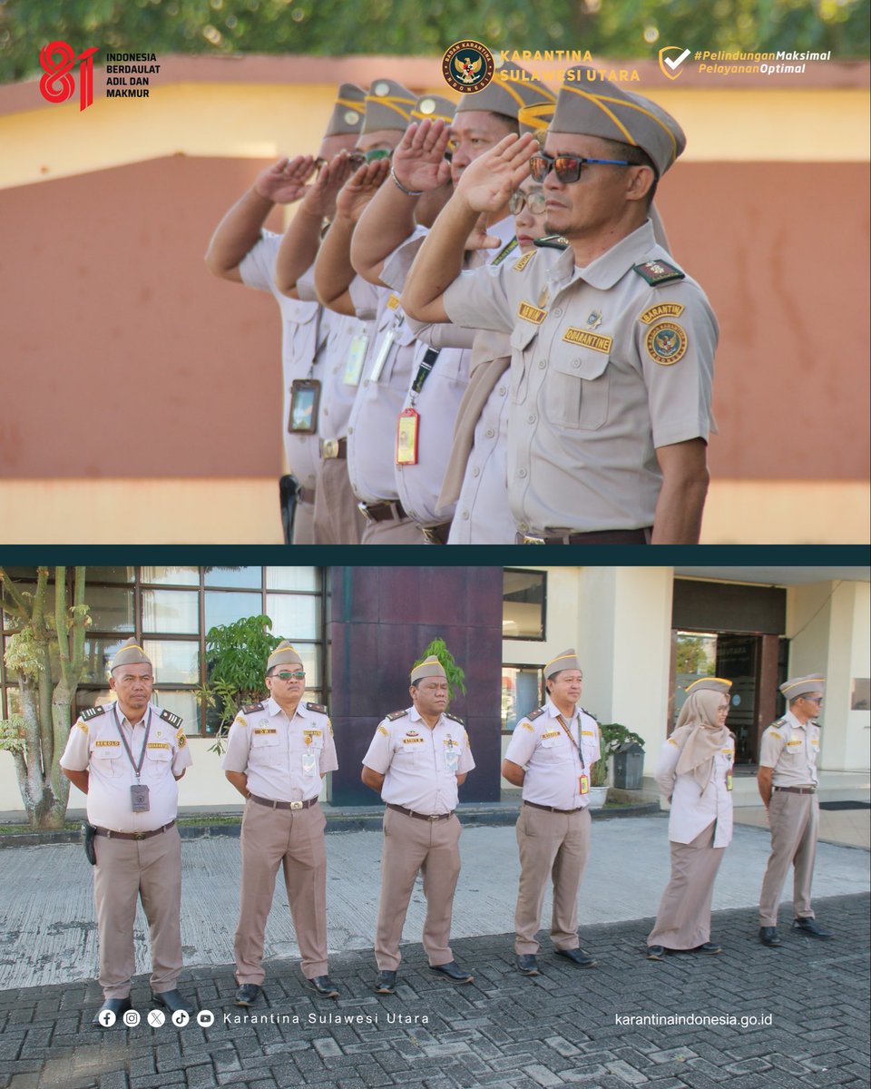 karantinasulut's tweet photo. Pimpin Apel Pagi, Kasubbag Umum #KarantinaSulawesiUtara Apresiasi Capaian Semester I dan Ajak Semarakkan HUT RI

#KarantinaIndonesia @BarantinRI https://t.co/4ze1fCsYux