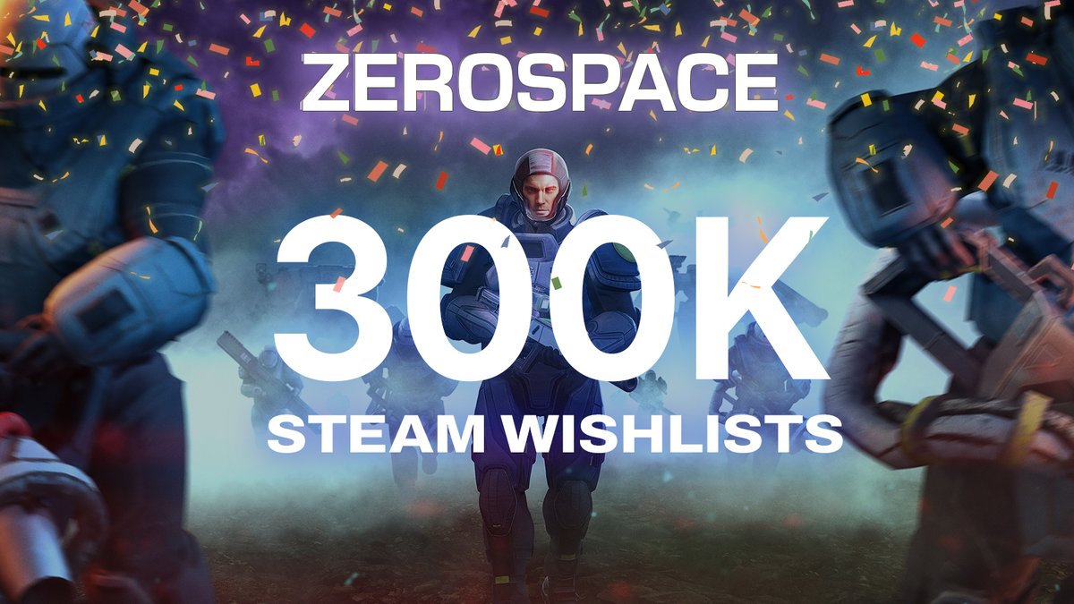PlayZeroSpace's tweet photo. Wow - a huge thank you to our incredible community! We've just surpassed 300,000 wishlists for ZeroSpace.

Thank you for joining us on this journey and helping bring our vision to life. We can't wait to see all of your amazing moments during the launch tomorrow! https://t.co/YqO4AhRGLu