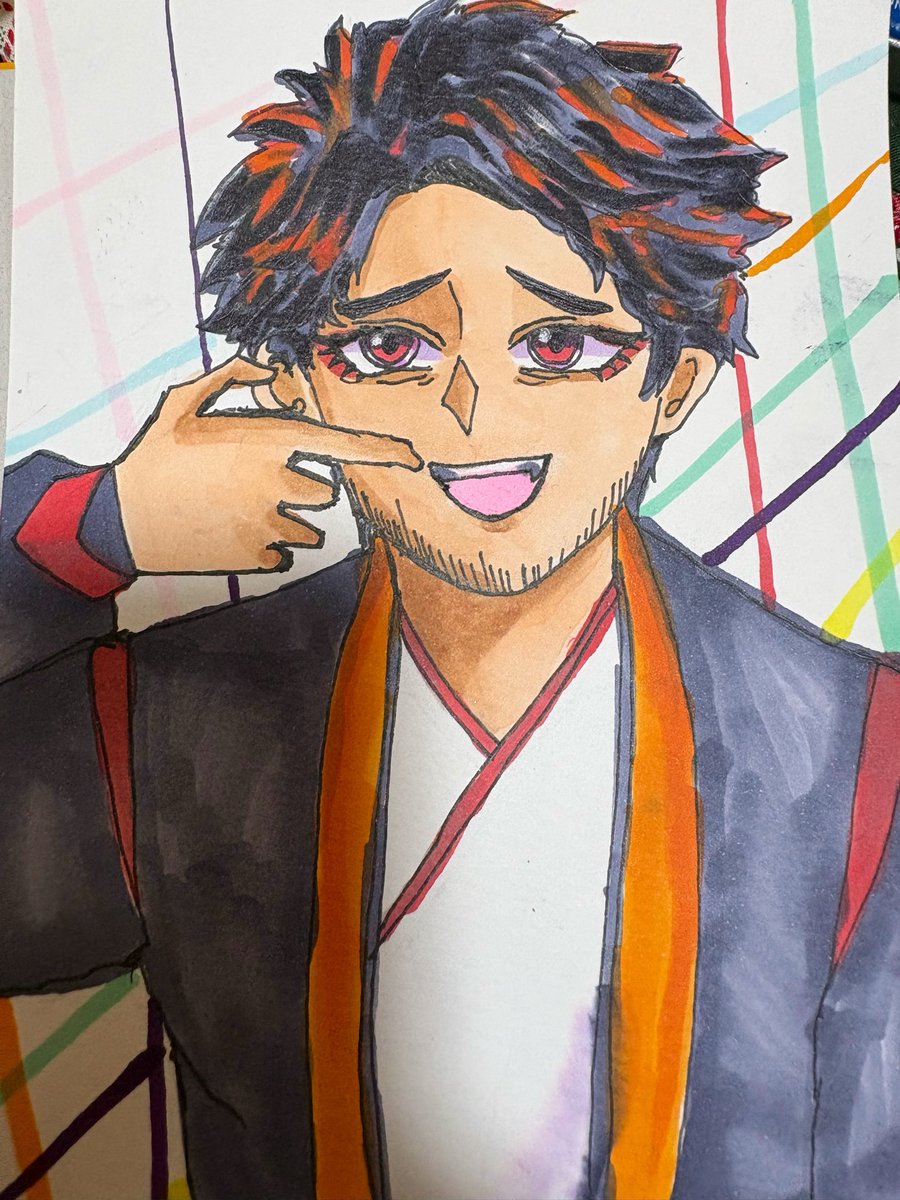 Kouixdbv's tweet photo. コピックで清盛隊の知盛様を描いた https://t.co/euun3JT2d0