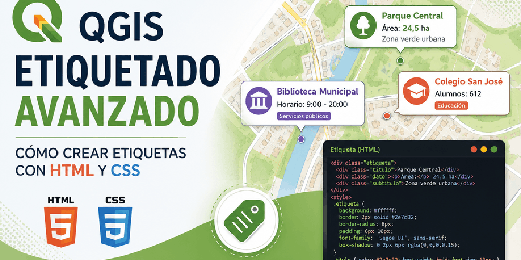 OpenDataAnd's tweet photo. En @MappingGIS explican cómo se puede crear etiquetas avanzadas en QGIS con HTML y CSS en su artículo https://t.co/47NHdO9BS8. Podrás "cambiar el carácter, estilo, color y tamaño del texto interno de la etiqueta sin modificar la capa duplicada ni emplear otras opciones" https://t.co/Sb5WPBRdYU