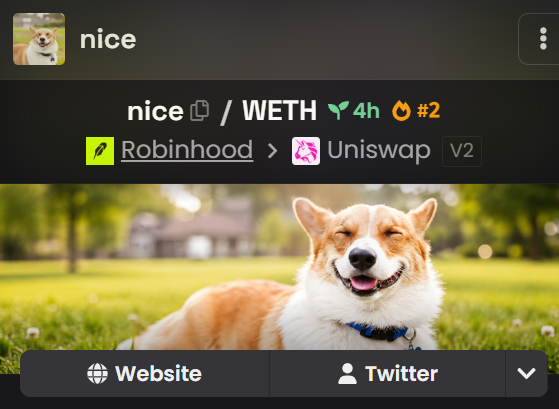 niceonhood's tweet photo. $nice has entered Dexscreener Hotpair!

https://t.co/2PcvVVqQyT https://t.co/kvZSUe38tW