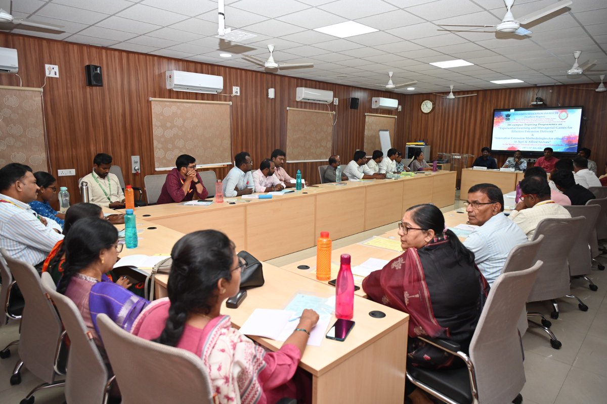 eeihyd's tweet photo. EEI Hyderabad is conducting two new On-Campus training programmes on "Experiential Learning and Managerial Games for Effective Extension Delivery" and "Innovative Extension Methodologies for Effective Transfer of Technologies" from 20-07-2026 to 24-07-2026 . https://t.co/XfDa7GIRlK