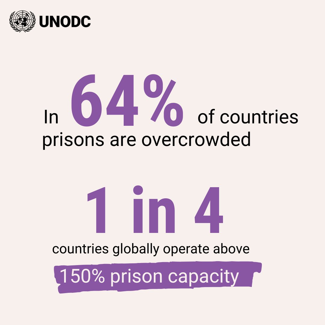 UNODC_ROCA's tweet photo. Prison overcrowding is not inevitable.

Where appropriate, alternatives to imprisonment for minor offences, combined with rehabilitation, can ease pressure on prisons while improving safety and supporting social reintegration.

Learn more https://t.co/SoZIayZaCU https://t.co/rC61PA2NFP