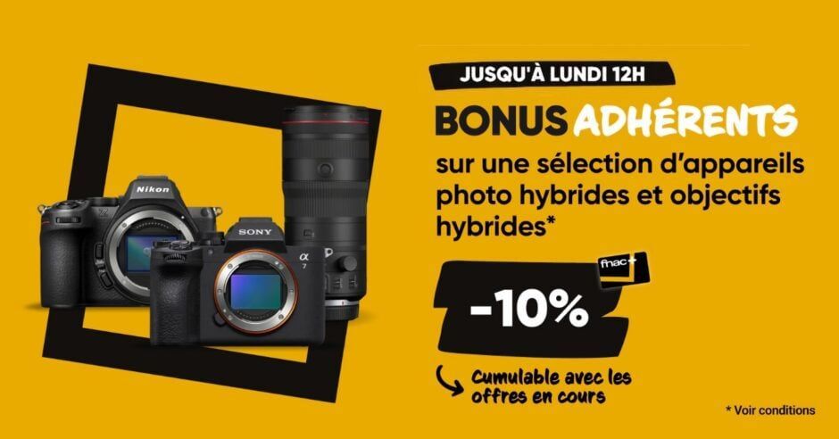 phototrend's tweet photo. Bon plan Fnac adhérents : 10 % de remise immédiate dès 749 € d’achat sur les hybrides et objectifs https://t.co/LakQ6j5icv https://t.co/BRe7RbrJpl