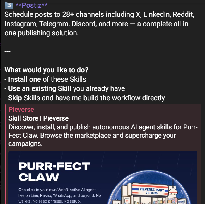 foujdoper's tweet photo. I used my lobom.pie Purr-Fect Claw to complete Mission B03. It's a Builder using Social Media Scheduler. Here's the result: Built a social media posting pipeline workflow: Plan...
https://t.co/LnMluToRBO
@pieverse_agent0 @pieverse_io #DiscoverYourAgentType https://t.co/LzAHy32HJk
