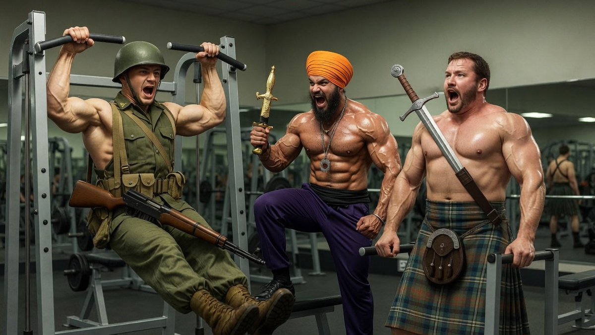 u_ringingbells's tweet photo. @vick89024 LMFAO. Canada's gyms right now. Also you don't have a religious right to flaunt a knife. Canadian with WW2 ancestry doing pull-ups with an M1 carbine next to a Canadian Scot in a kilt with his broadsword, next to a Sihk flexing with a Kirpan.
https://t.co/XbBBaMRjMS https://t.co/FFjgkdFIhL
