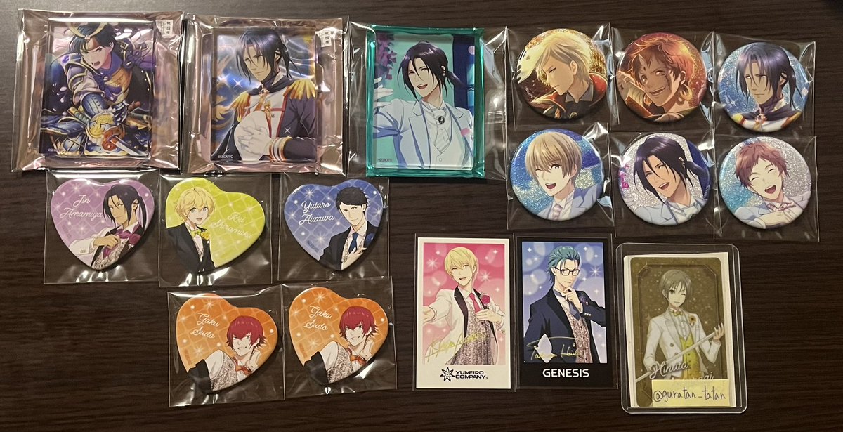 guratan_tatan's tweet photo. 夢色キャスト 夢キャス キラキラカンバッジ アクリルブロック ハート型カンバッジ ブロマイド 缶バッジ 交換

譲　響也 伊織 蒼星 仁 昴
　　灰羽 藍沢 白椋 朱道

求　陽向

スター覚醒は同種交換優先
wedding は覚醒後優先
まとめての方優先
どなたでもお声かけください
郵送 or プロフ記載手渡し https://t.co/aoBAuUWHYJ