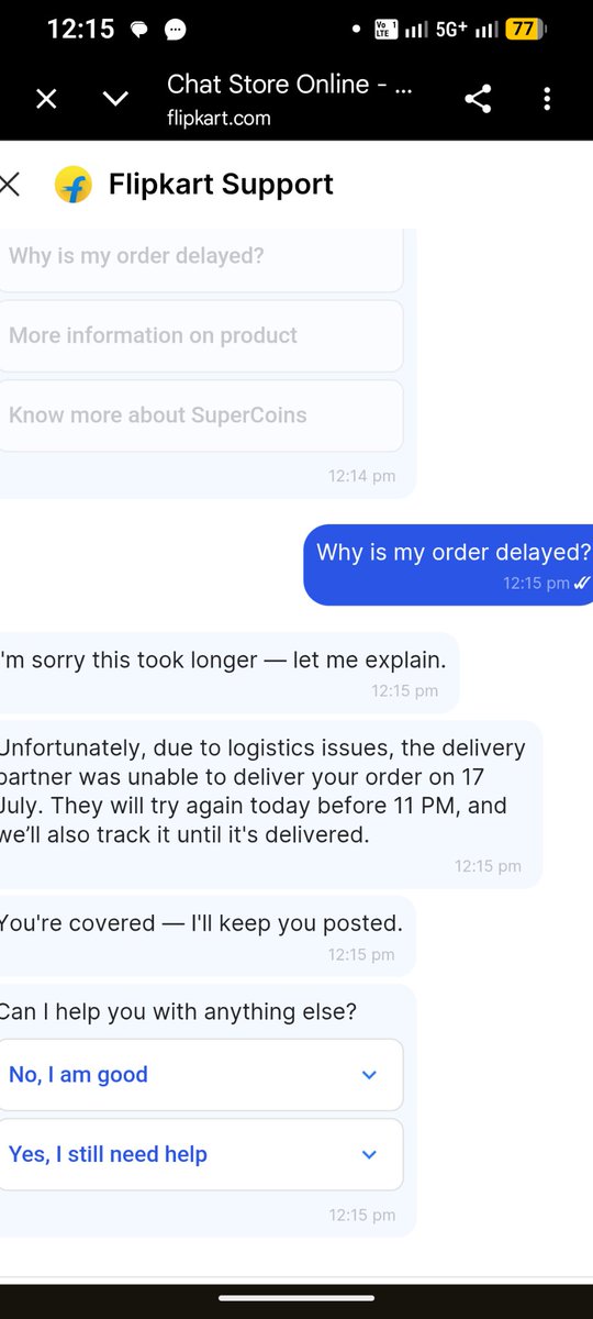 mdarifji's tweet photo. @flipkartsupport Iske aage bhi kuchh hota hai kya aapke support help chat me https://t.co/GC88AHJHxM