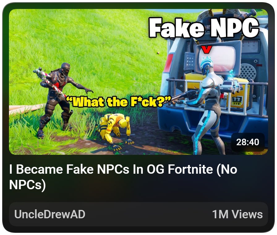 UncleDrewAD_'s tweet photo. My first million view vid ❤️ https://t.co/inIQetyD70