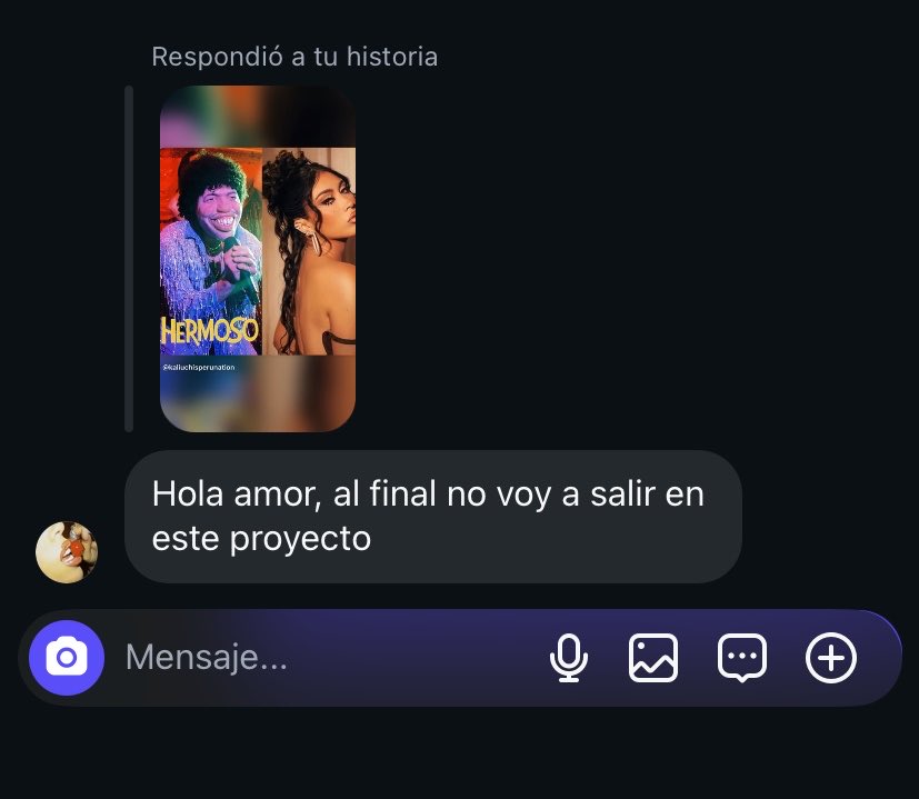 chrisharvinn's tweet photo. @TheJustNLife Lo subí a una historia de IG y me confirmo que no va a participar en este proyecto. https://t.co/BIO0fF71VK