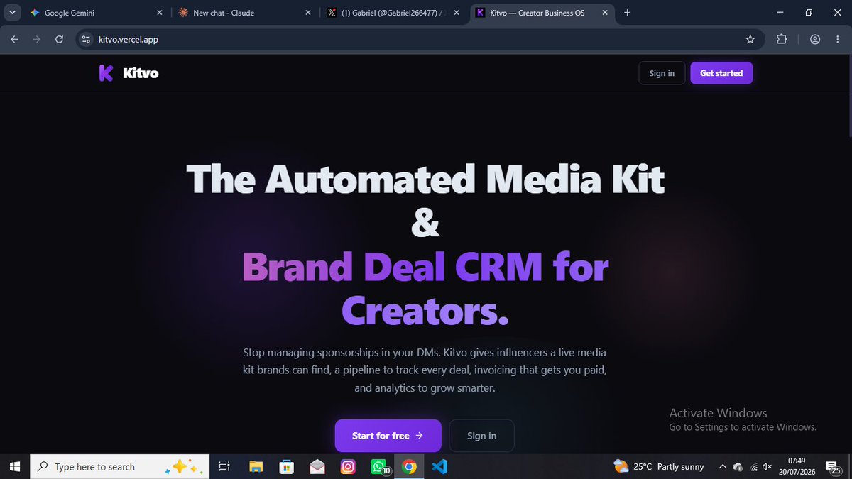 Gabriel266477's tweet photo. Tools have always pushed humanity forward. Your brand might need a website or smart automation that saves hours of tedious manual work. Kitvo does more: manage brand deals, sponsorships, ads, and PR all from one powerful creator management dashboard.

#ESPARG #EspañaArgentina https://t.co/7FFlpGyfvK
