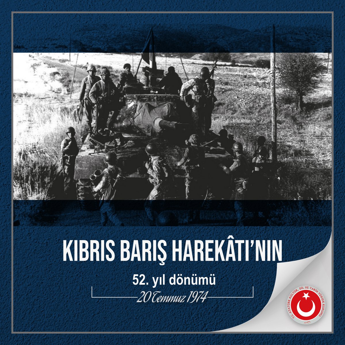TcYuksekKurum's tweet photo. Kıbrıs Türklerinin meşru hak ve özgürlüklerinin korunması amacıyla gerçekleştirilen Kıbrıs Barış Harekâtı'nın yıl dönümünde, aziz şehitlerimizi rahmet ve minnetle, kahraman gazilerimizi şükranla yâd ediyoruz. https://t.co/pvKWCaw6dq