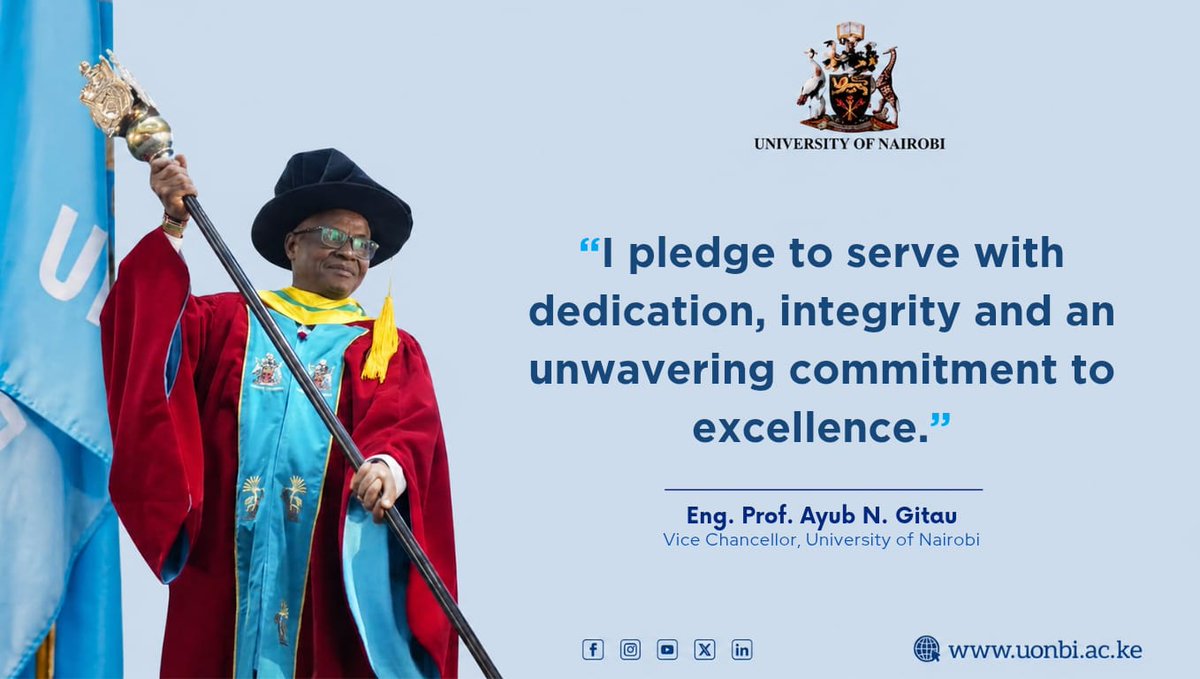 UoN_FHS's tweet photo. The solemn promise made by @vcuonbi in his service for @uonbi. #WeAreUon #UoNVCInstallation https://t.co/3Z5tsjC1R2