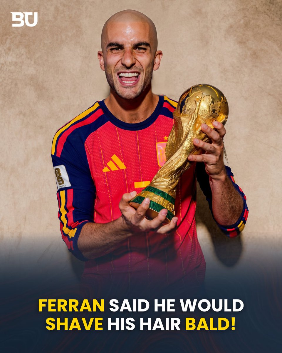 BarcaUniversal's tweet photo. 🚨 EVERY PROMISE BARÇA PLAYERS MADE BEFORE THE WORLD CUP!

Lamine Yamal said he would keep his moustache and beard for 3 weeks!

Pedri said he would dye his hair blonde!

Gavi said he would dye his hair pink!

Ferran said he would shave his hair bald! https://t.co/OKqBTTdT9H