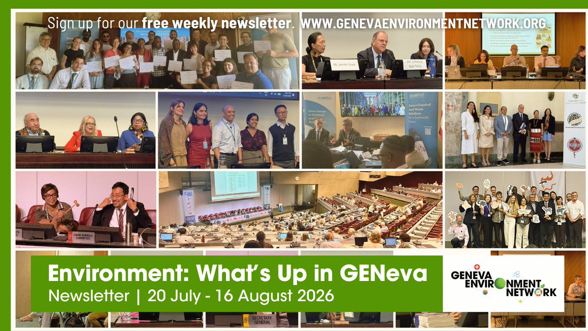 GENetwork's tweet photo. #Environment: What's Up in #GENeva from 20 Jul - 16 Aug?
✅ @CITES #AC34 #PC28
✅ #COP17Armenia
✅ #EHRDs
✅ #EMRIP19
✅ #TippingPoints
✅ #Minerals #ISA31
✅ #ClimateAction
✅ #OvershootDay
✅ #GreenSummer
✅ & more
Check events, #jobs, suggestions ▶️ https://t.co/HRkKZNEuTN https://t.co/n3ycbW6DjF