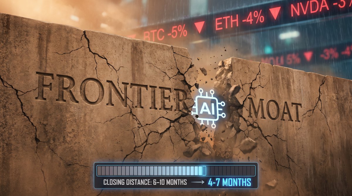 JDSalbego's tweet photo. A Chinese open-weight model just beat @AnthropicAI's Fable 5 on coding benchmarks. The market dropped. Again.

Kimi K3. 2.8 trillion parameters. Largest open-weight model ever released. Moonshot AI launched it at the Shanghai World AI Conference with Xi Jinping in attendance.

The numbers:

🔵 1,679 on Arena Frontend Code. Fable 5: 1,631. GPT-5.6 Sol: 1,618.
🔵 Full weights releasing July 27. Free to download. Free to run locally.
🔵 API pricing: roughly $3 input / $15 output per million tokens. A fifth of frontier API prices.

Bitcoin and Ether slid on the news. Nvidia dipped. Same pattern as DeepSeek R1 in January 2025.

The question the market is asking: if frontier-quality AI is free and open, what exactly are all those billions in infrastructure bets buying?

The open/closed gap is now 4-7 months, down from 6-10. The frontier moat is not holding.