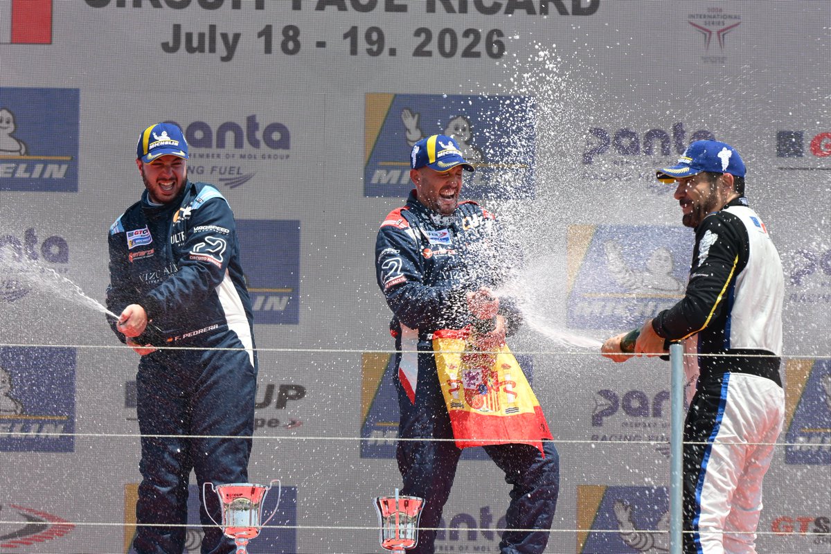 ChzSpain's tweet photo. Victoria sólida en Paul Ricard para Navarrete y Pedrera: ritmo, constancia y ambición que mantienen viva la lucha por el título.
La temporada sigue y la batalla por el campeonato está más intensa que nunca.🥇🏁
#GTCupEurope #GTCup #chzspain #enginelegend #chzlightingtechnology https://t.co/ZJ6RIwKUOq