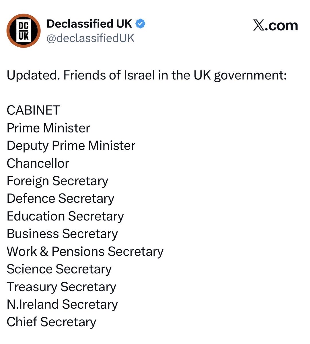 declassifiedUK's tweet photo. How many members of Andy Burnham’s Cabinet will be “friends of Israel”? https://t.co/nncHkWTRpl