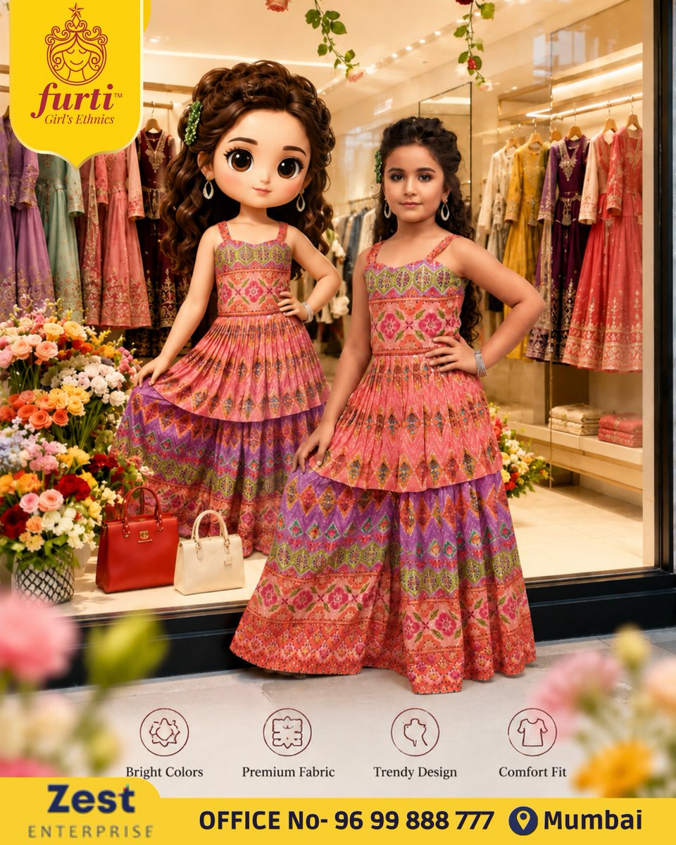 Furtiethnics's tweet photo. Bright, playful, and beautifully traditional—let your little star shine in Furti's . ✨💖
#Furti #KidsFashion #GirlsEthnicWear #ShararaSet #TraditionalWear #FestiveCollection #ethnicstyle

{Furti ,KidsFashion ,GirlsEthnicWear ,ShararaSet ,TraditionalWear ,FestiveCollection } https://t.co/V7YZRGsls9