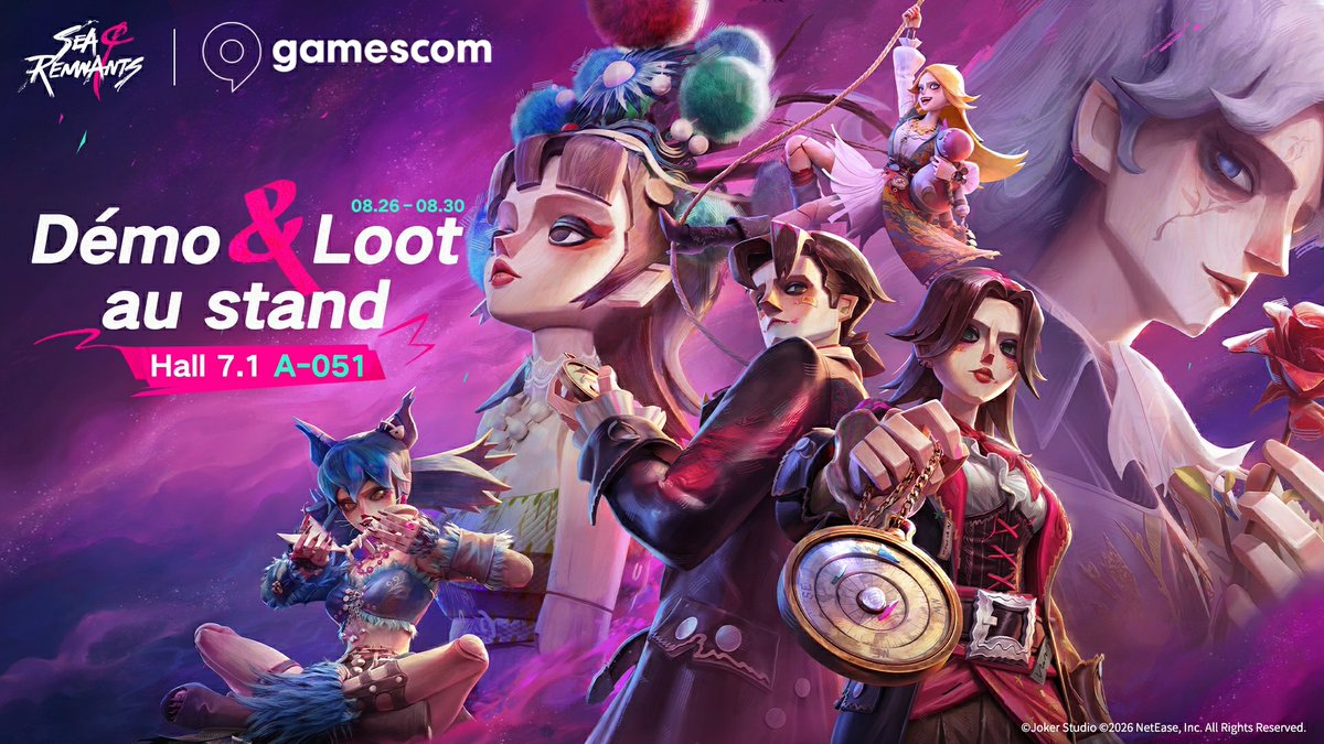 seaofremnantsfr's tweet photo. Ahoy, Capitaines ! 

Mettez les voiles pour la @gamescom 2026 — Sea of Remnants arrive à Cologne, et nous sommes ravis de vous accueillir à bord ! 

Passez sur notre stand pour profiter d’activités interactives, récupérer des goodies exclusifs et découvrir notre toute dernière démo jouable, avec des affrontements épiques contre des boss, une nouvelle exploration et un combat au tour par tour palpitant. 

Retrouvez-nous dans le Hall 7.1, stand A-051 du 26 au 30 août. La Mer se souvient. Prenez part au voyage.