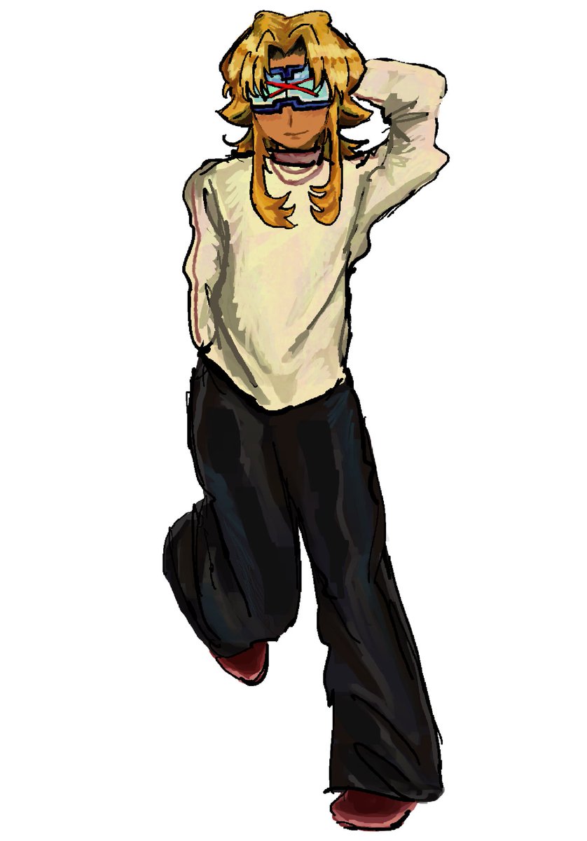 AvishMoss's tweet photo. doodle of my oc in casual clothes for a comm sheet https://t.co/jqXFwjFUzD