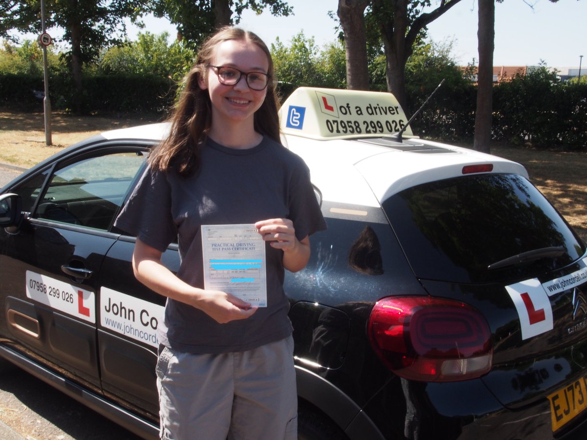 jcdrive's tweet photo. Congratulations Rebecca, the perfect test this morning in Stevenage, ZERO FAULTS!! https://t.co/mmRDtP0w8N