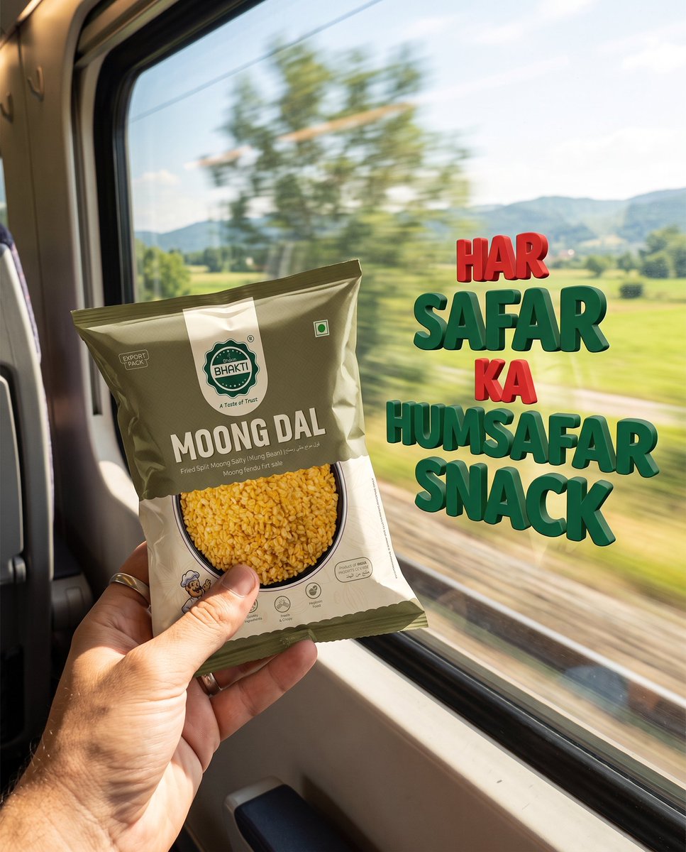 VasudevWorldexp's tweet photo. Window seat view + a crunchy pack of Moong Dal = The ultimate travel mood. 📷📷 Wherever the tracks take you, never forget to pack your ultimate travel buddy! What’s your mandatory train snack? Let me know below! 📷 #TravelDiaries #TrainJourney #IndianSnacks #WindowSeatVibes https://t.co/dj9NJaWAgH