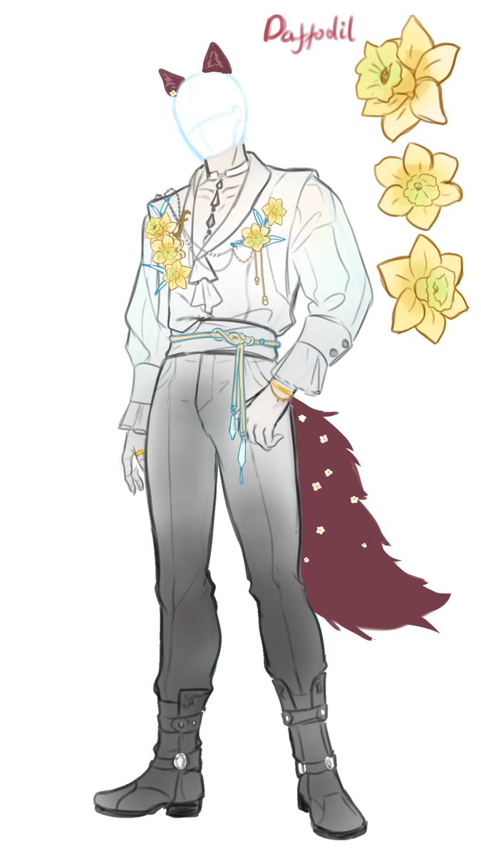 KC_7385's tweet photo. Valko's Spring and Flowers outfits 
Daffodil- Rebirth, Hope and Unrequited Love
#Valko #敖尹 #ロウガ
#BringValkoBack  #BringBackValko
#VALKOISLOVED https://t.co/XkrKtJYiIZ
