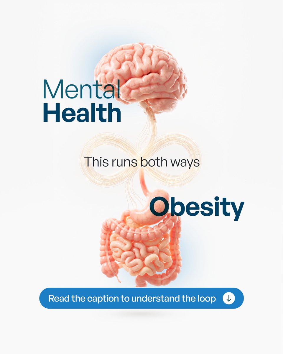 MetaGOhealth's tweet photo. A 2020 study found that people with depression have a 58% higher risk of developing obesity, largely through stress-driven eating, disrupted sleep, and reduced activity.
A medically supervised approach acknowledges the physical and emotional dimensions gives people a real chance. https://t.co/vHplxyQVqs