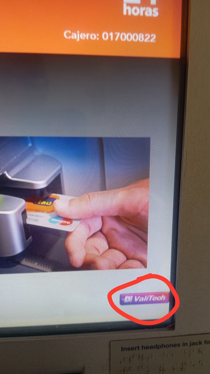 kaperola's tweet photo. @ItauParaguay podrían sacar ese indicador de validador o mudarlo a la parte superior de la pantalla del ATM, ya que tápa algunas opciones y uno puede seleccionar algo que uno no quiere. https://t.co/i5d2ANsM8i