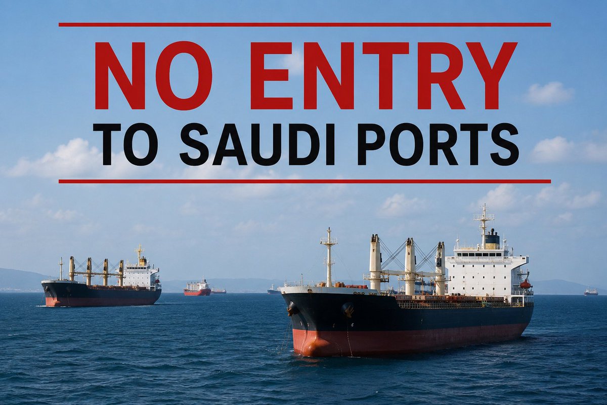 Bahaa322's tweet photo. NO ENTRY TO SAUDI PORTS https://t.co/ldXC3IMiCw